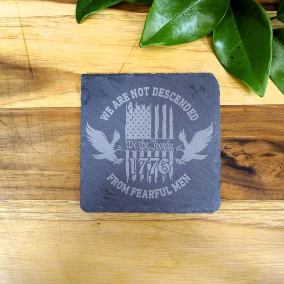 Patriotic Slate Coaster Set 1776 Coasters Slate Coasters- American Flag Coaster - Picture 7 of 16